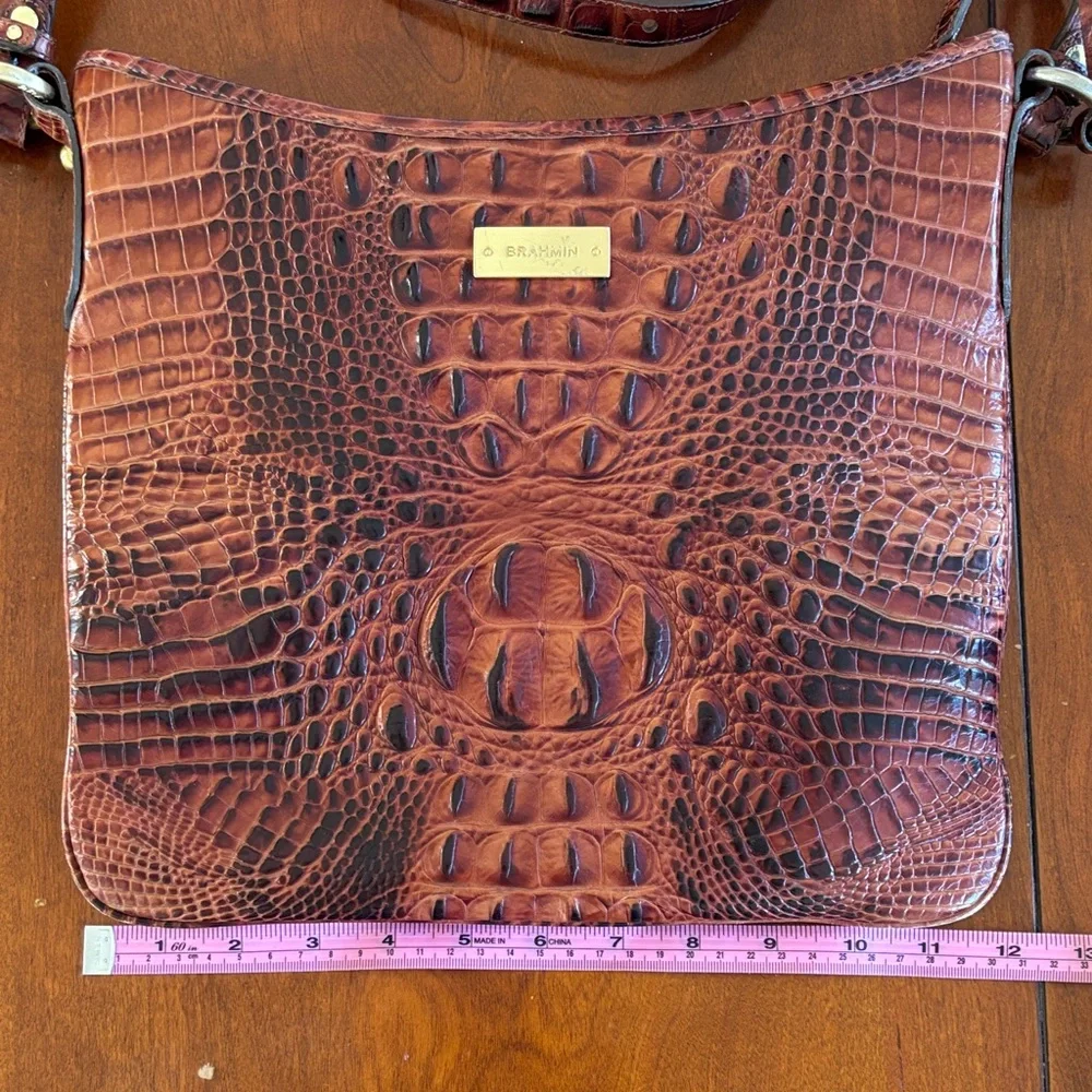 Brahmin‎ Brown Croc-Embossed Crossbody Bag